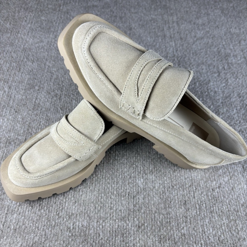 Dolce Vita Womens Size 7 Beige Suede Lug Sole Penny Loafers Casual‎ Shoes